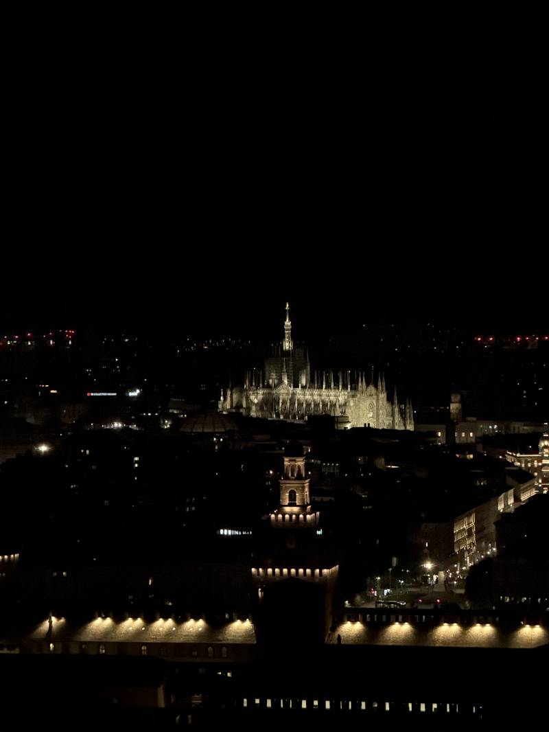 duomo e castello sforzesco da torre branca