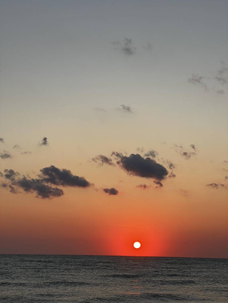 sunset in power port at pineta club