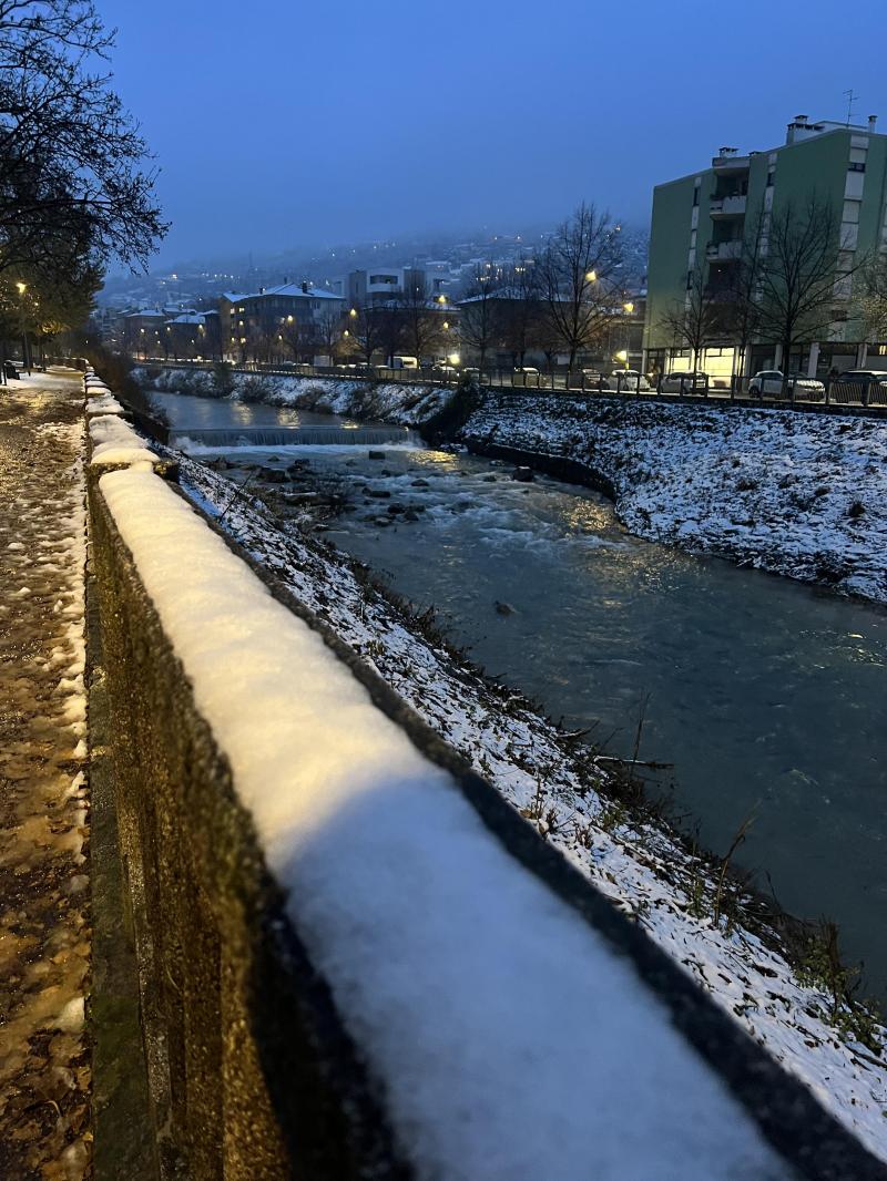 Rovereto e la neve e la prima neve di stagione.