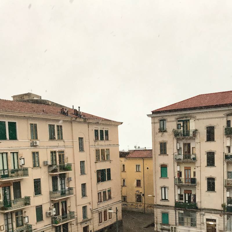 Salerno nevica pioggia e forte vento