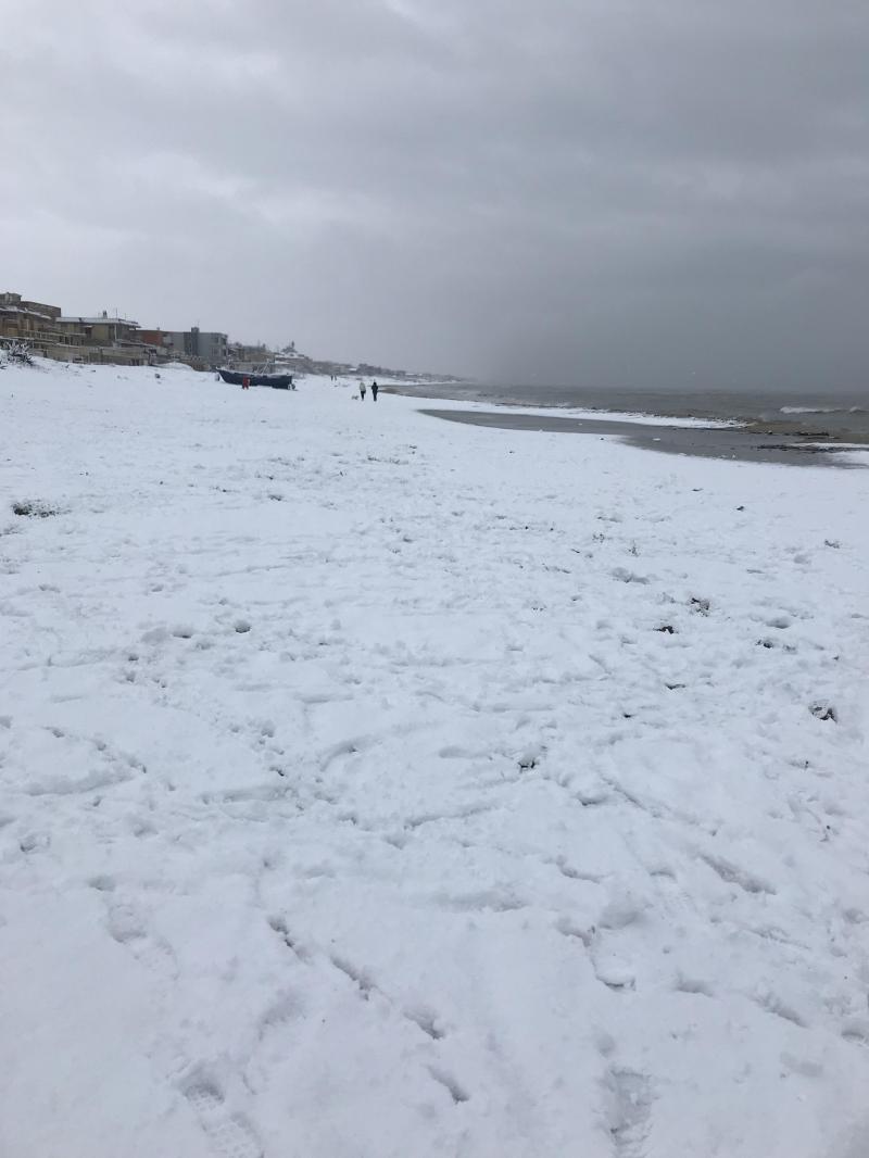Nevicata 26 feb 2018 spiaggia capocotta