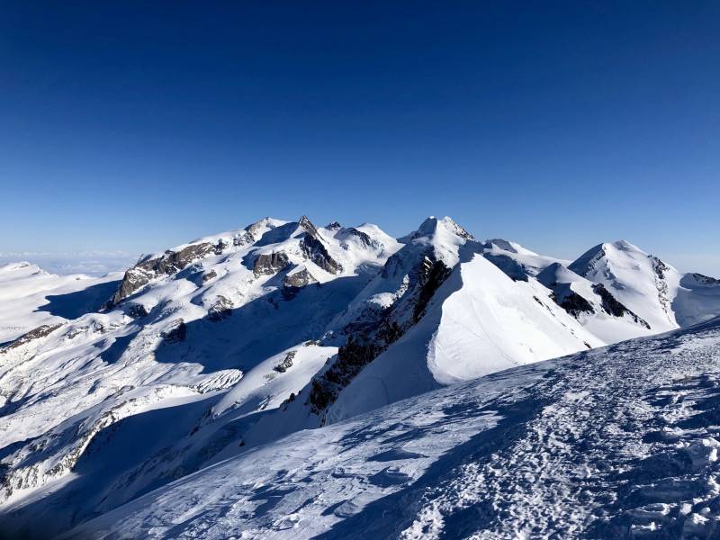 Tutto il gruppo del monte rosa dal breithorn occidentale