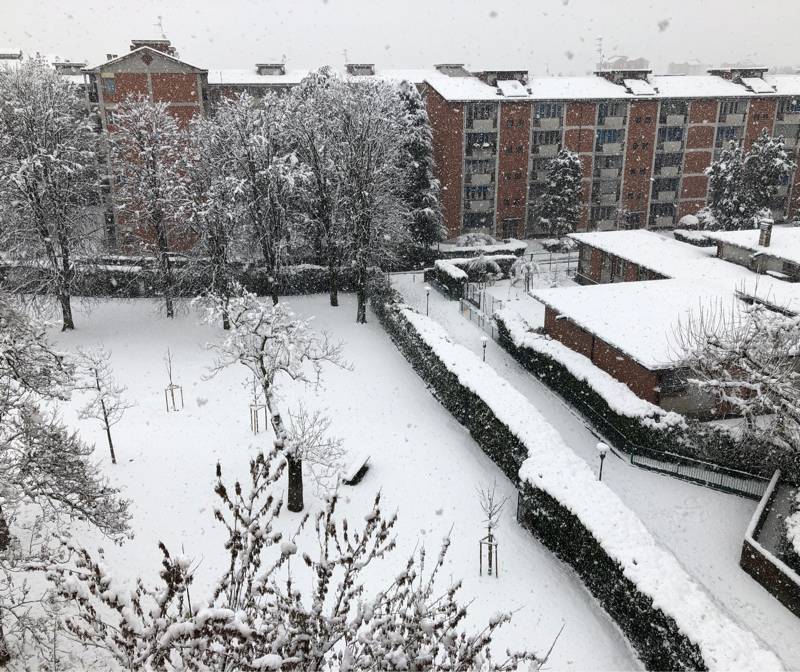 Il vialetto tra le scuole di vi decorati