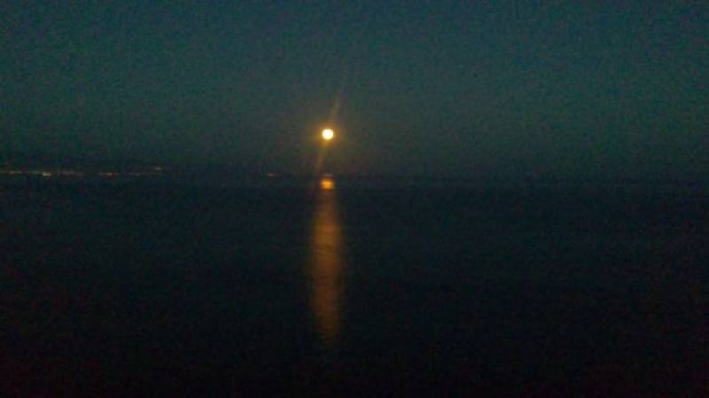 tramonto della luna il 3108