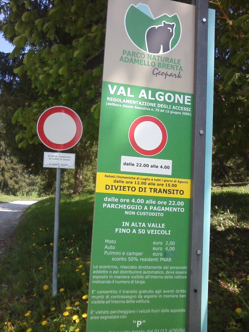 ingresso al parco naturale Adamello Brenta