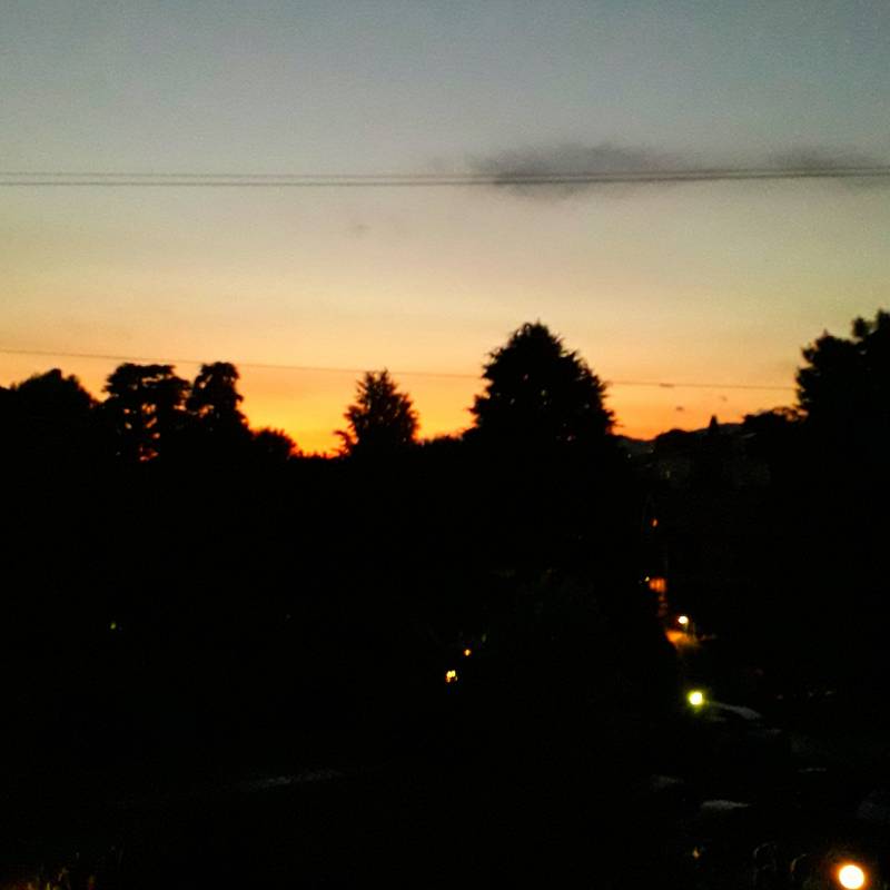 Skyline al tramonto