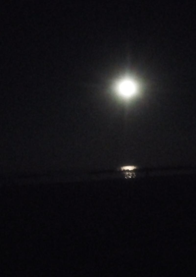 31 ottobre 2020 la luna si rispecchia nel mare
