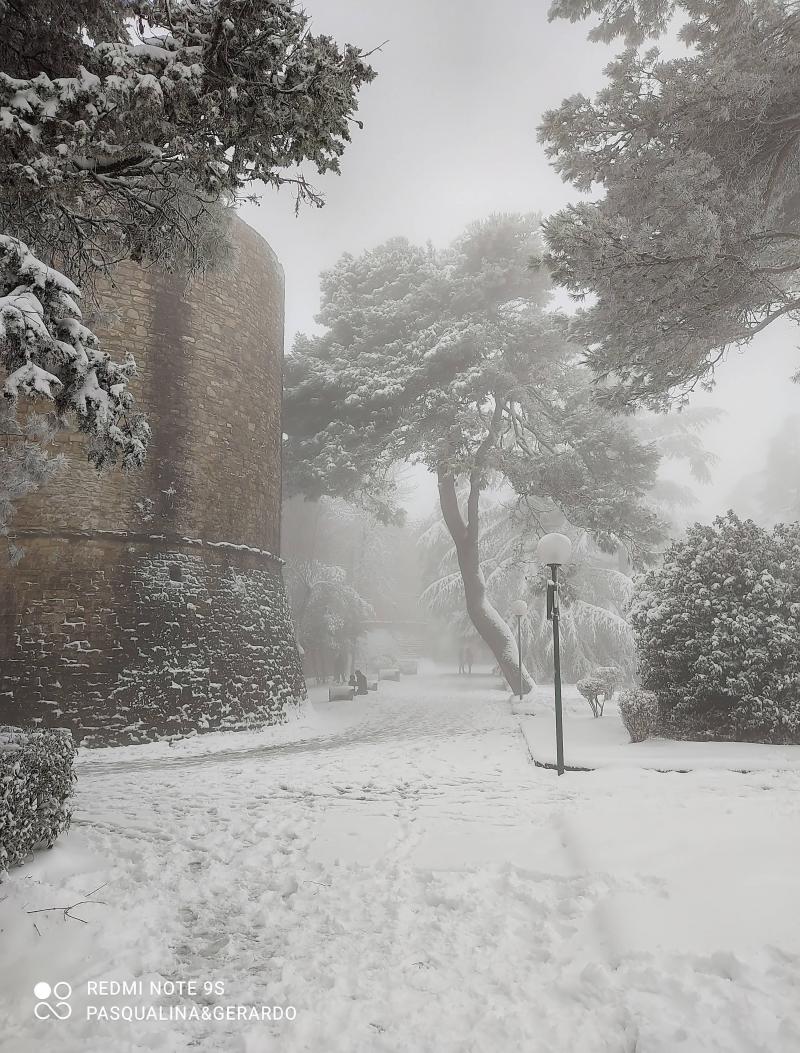 Neve villa comunale Ariano Irpino