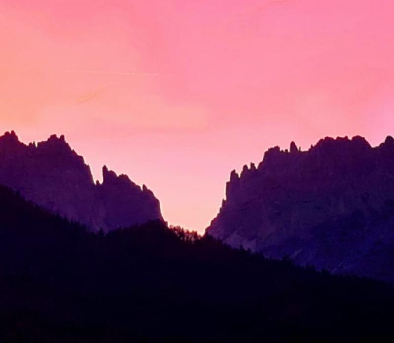 tramonto sulla forcella scodavacca dolomiti friulane