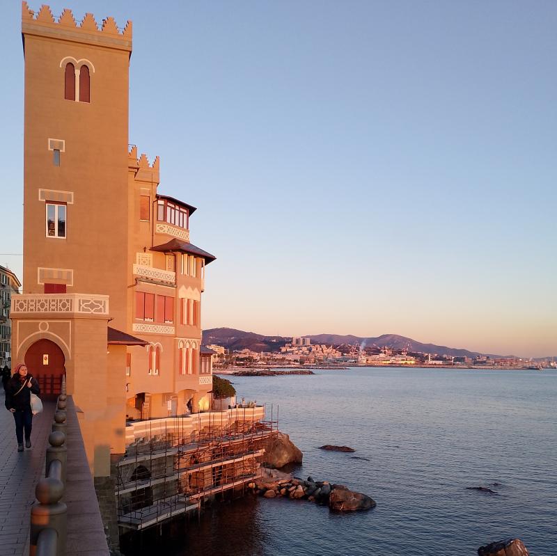 Genova pegli castello wianson al tramonto 21122024