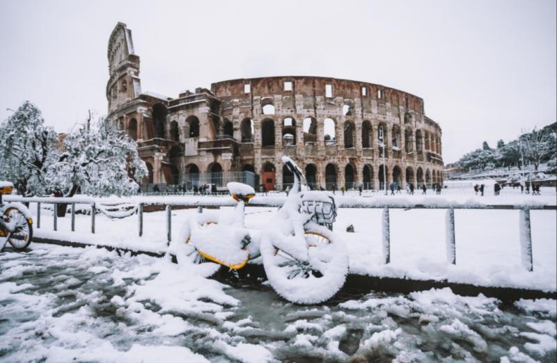 neve a Romaspettacolo naturale nella capitale