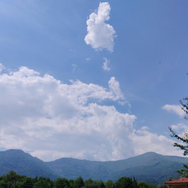 Bello con sole e molto caldo e molto afoso senza pioggia e ne senza e temporali