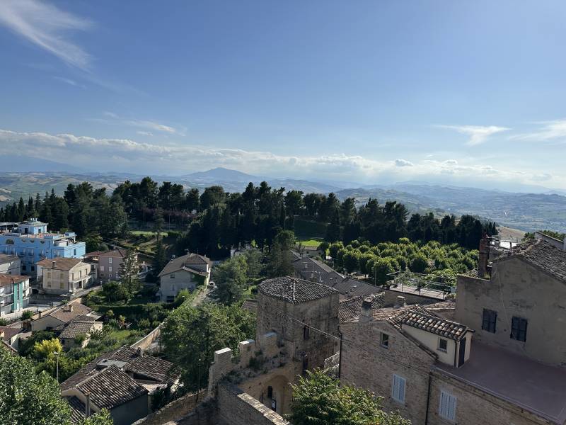 view over val menocchia towards monti sibillini
