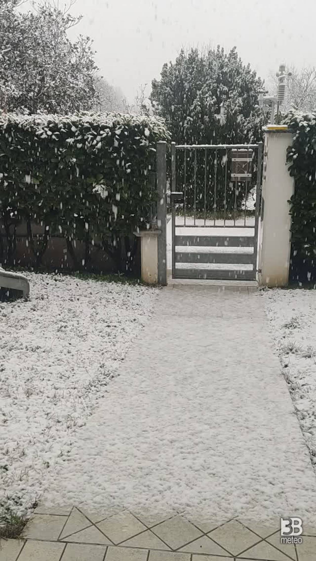 Cronaca meteo diretta - Neve nella zona di Bergamo, imbiancata Bolgare - Video