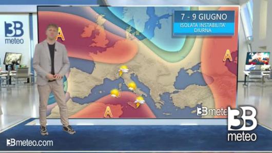 Tendenza meteo per i giorni dal 7 al 9 giugno