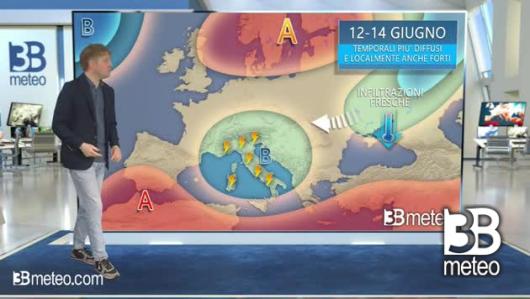 Tendenza meteo per i giorni dal 12 al 14 giugno