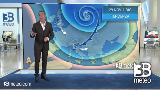Tendenza meteo tra il 29 novembre e inizio dicembre