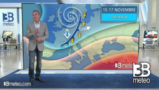 Tendenza meteo per i giorni dal 15 al 17 novembre