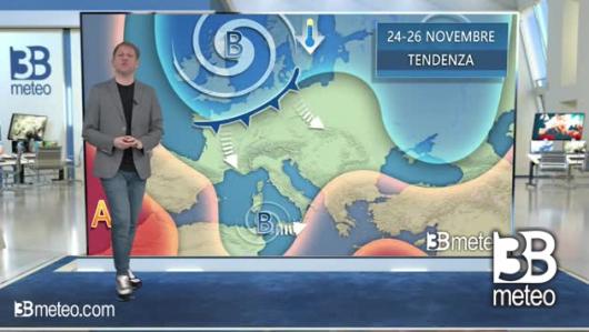 Tendenza meteo per il weekend del 24 - 26 novembre