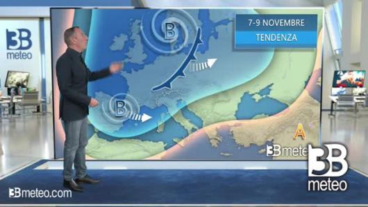 Tendenza meteo per il giorni dal 7 - 9 novembre