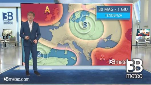Tendenza meteo per i giorni dal 30 maggio al 1 giugno