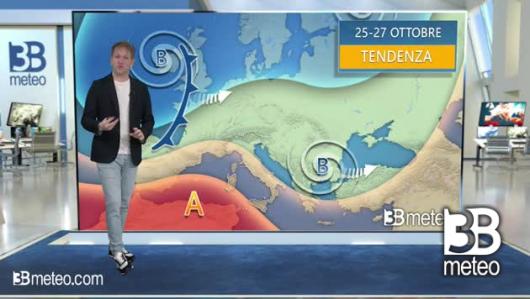 Tendenza meteo per i giorni dal 25 al 27 ottobre