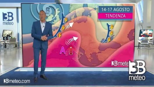 Tendenza meteo per i giorno dal 14 al 17 agosto