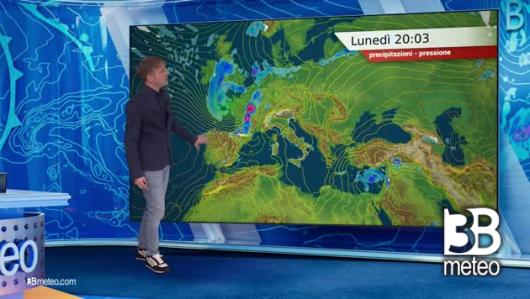 Previsioni meteo video di lunedì 08 aprile sull'Italia