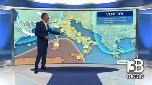 Weekend un po' variabile al Centrosud e poi attenzione al Venerdì