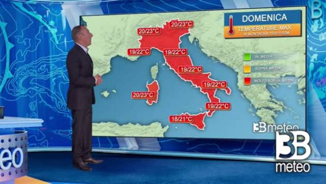 Caldo in Italia (anche troppo per la stagione) ma anche piogge tra martedì e mercoledì